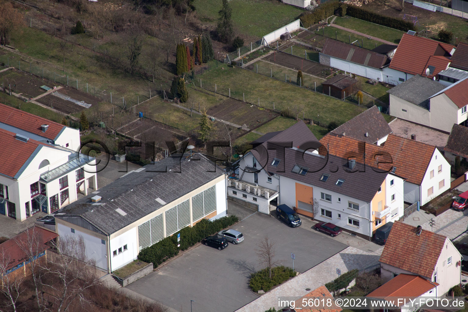 Vue aérienne de Schulstr à Minfeld dans le département Rhénanie-Palatinat, Allemagne