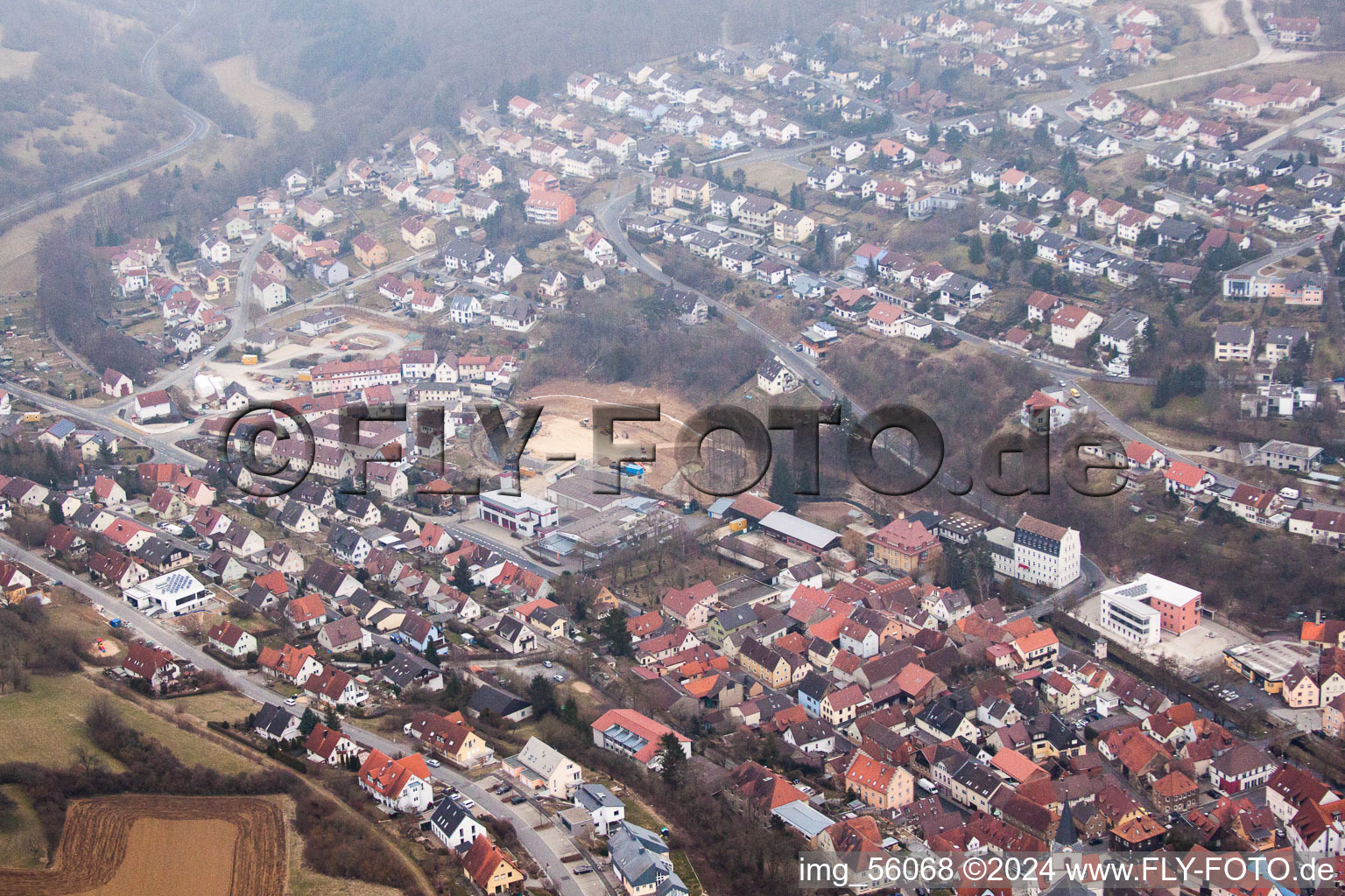 Vue aérienne de Mainberg à Schonungen dans le département Bavière, Allemagne