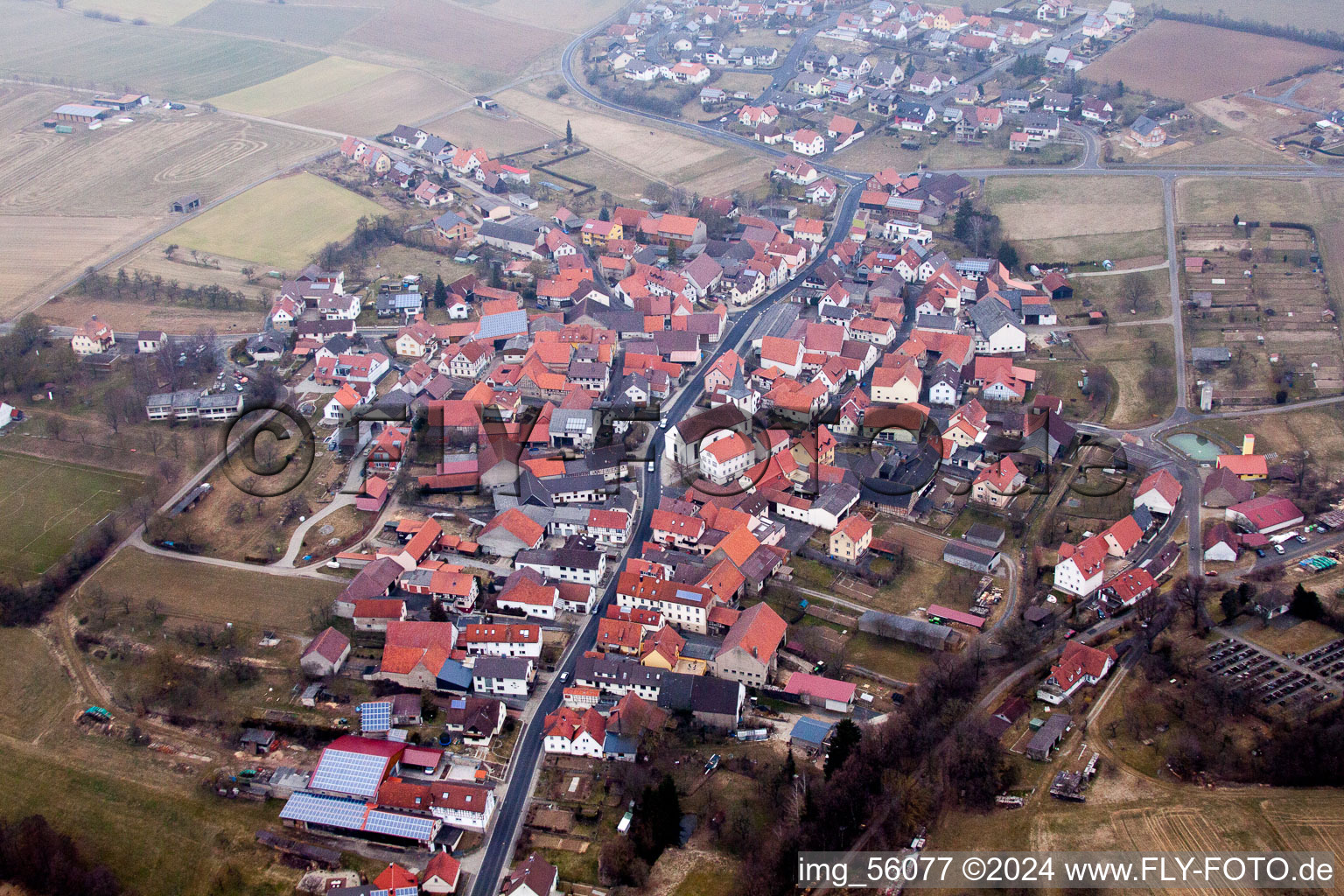 Vue aérienne de Hofheim in Unterfranken dans le département Bavière, Allemagne