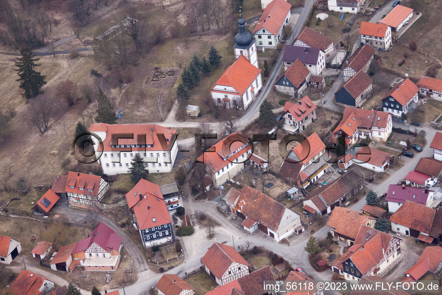 Photographie aérienne de Schweickershausen dans le département Thuringe, Allemagne