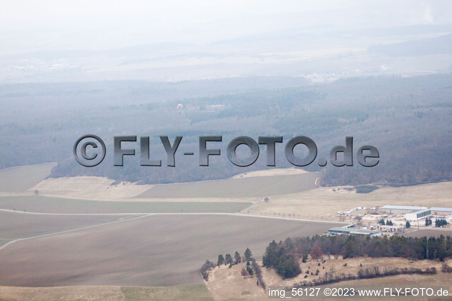 Vue aérienne de Ancien aéroport agricole Westhausen Infos en vue à Westhausen dans le département Thuringe, Allemagne