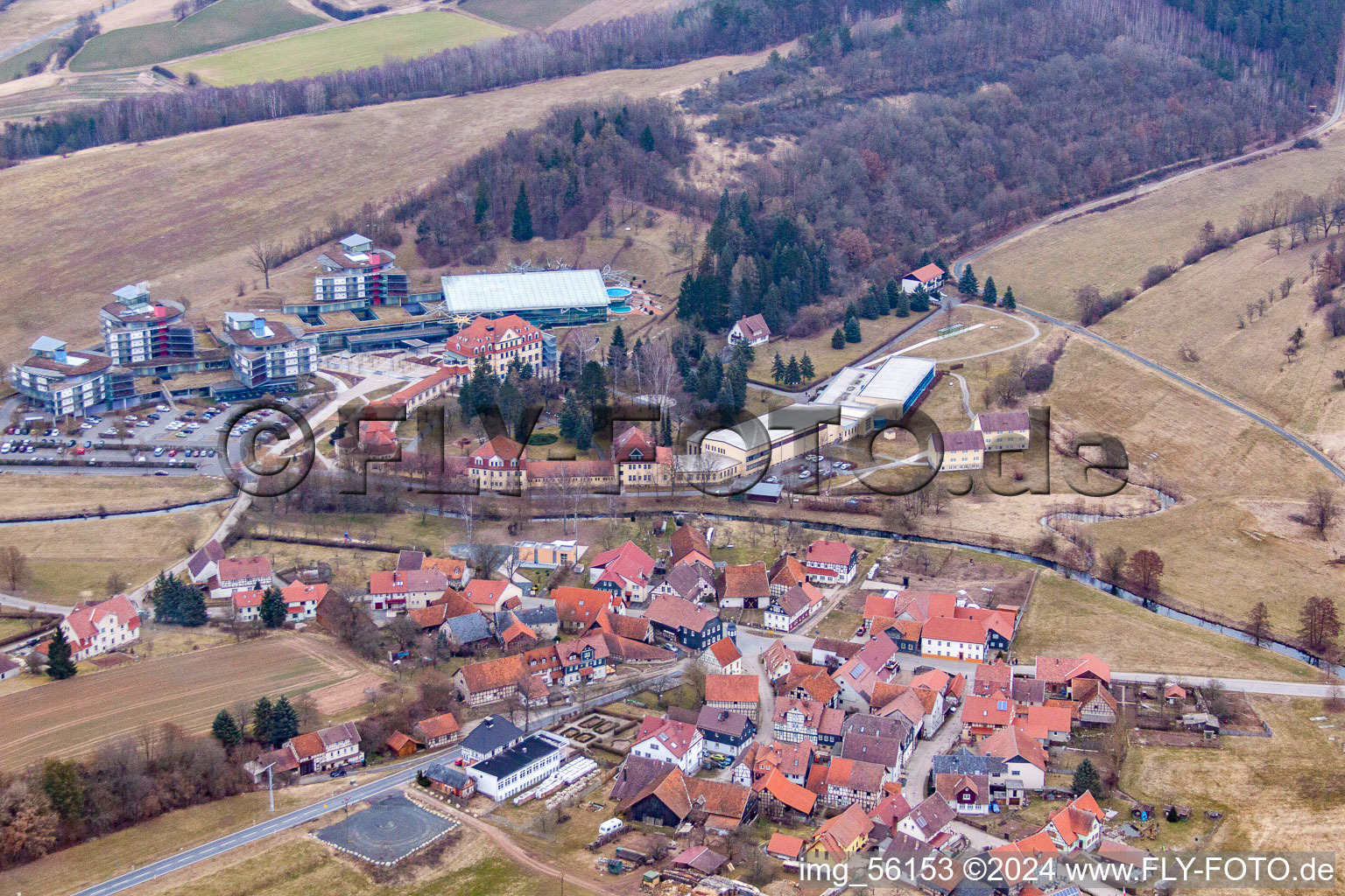 Vue aérienne de Quartier Bad Colberg in Heldburg dans le département Thuringe, Allemagne