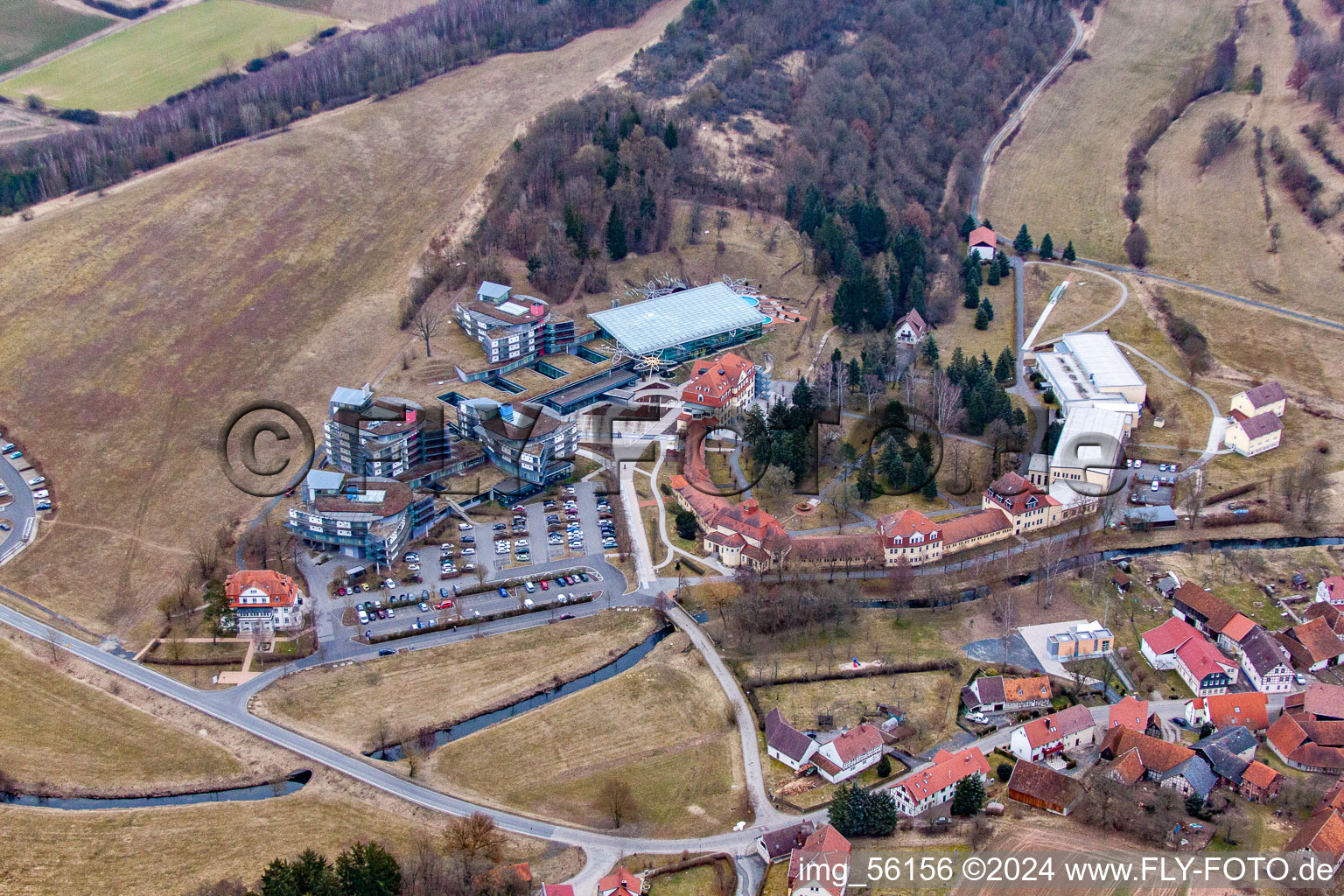 Vue aérienne de Quartier Bad Colberg in Heldburg dans le département Thuringe, Allemagne