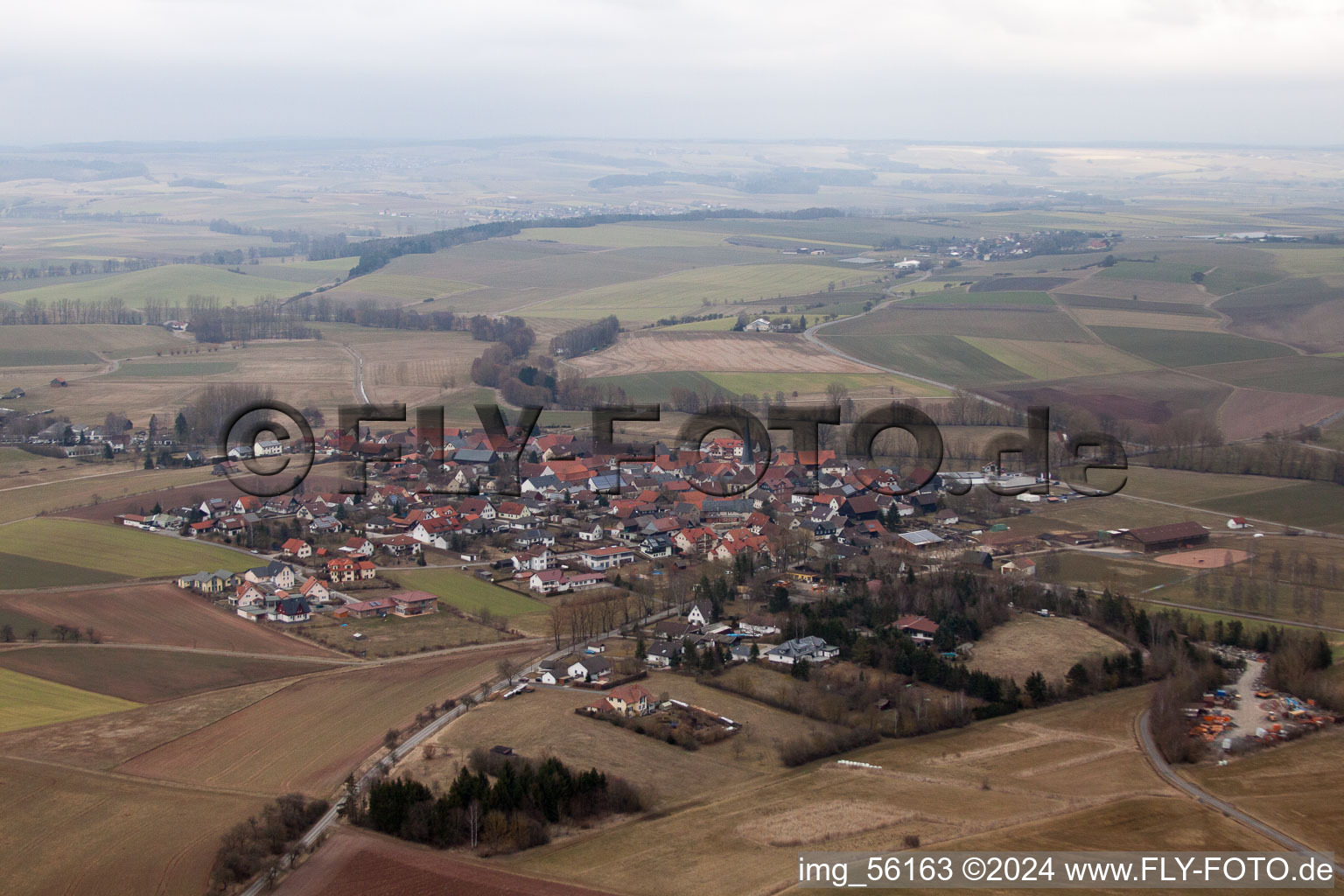 Vue aérienne de Gauerstadt dans le département Bavière, Allemagne