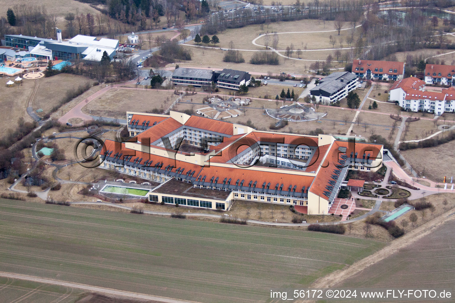 Vue aérienne de Terrain de l'hôpital Medical Park Bad Rodach à Bad Rodach dans le département Bavière, Allemagne