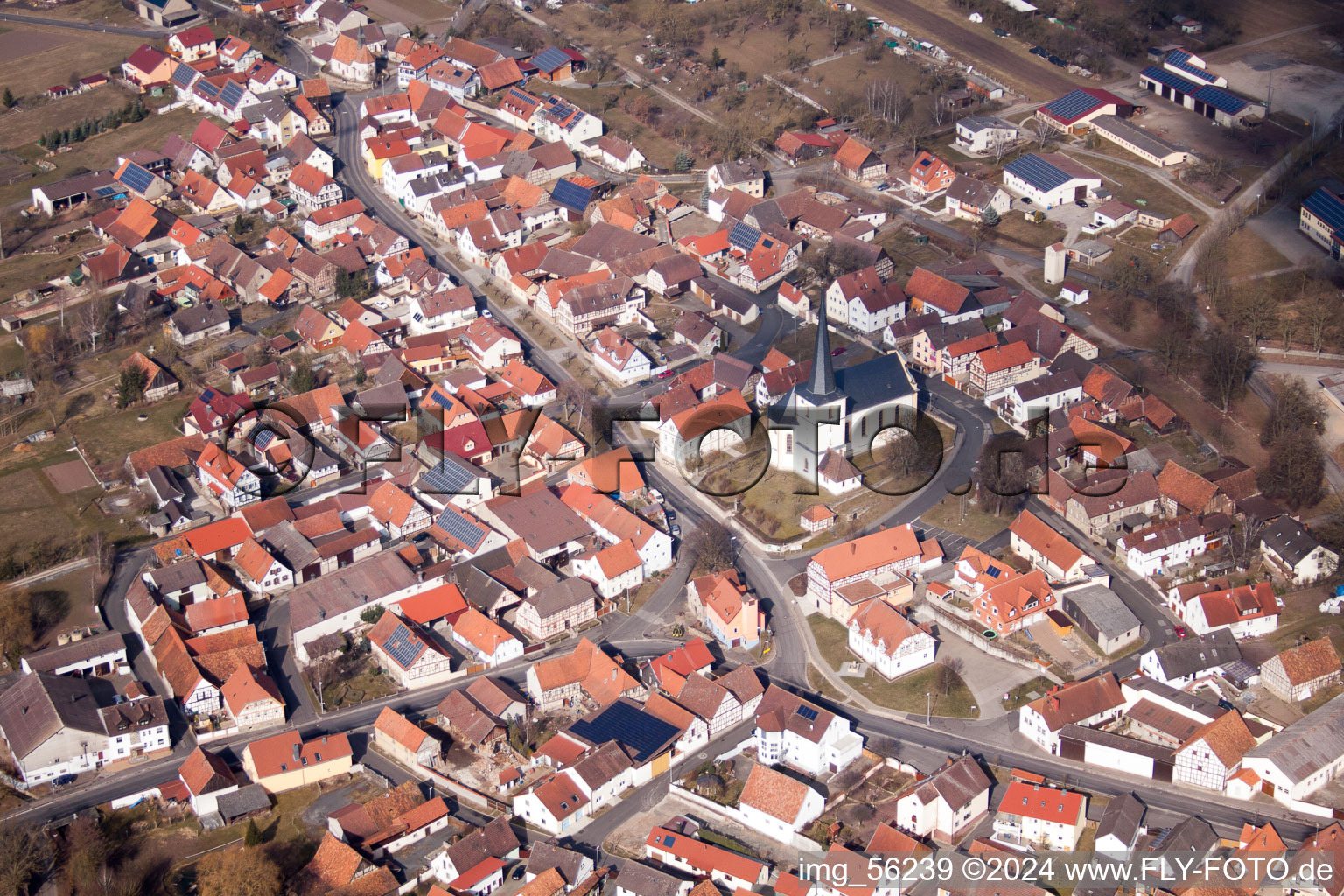 Vue aérienne de Quartier d'Alsleben à Trappstadt dans le département Bavière, Allemagne