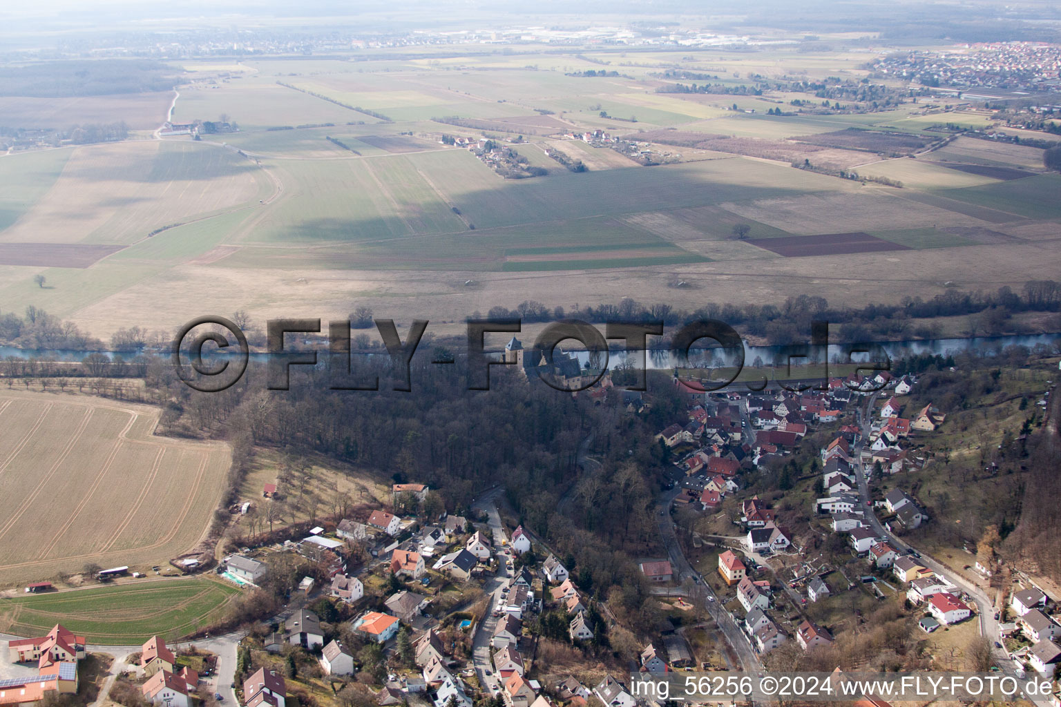 Vue d'oiseau de Schonungen dans le département Bavière, Allemagne