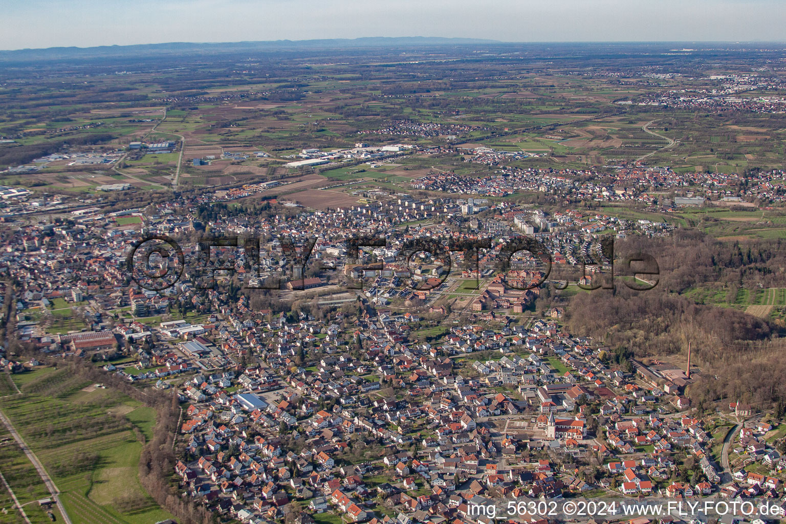 Vue aérienne de Quartier Oberachern in Achern dans le département Bade-Wurtemberg, Allemagne