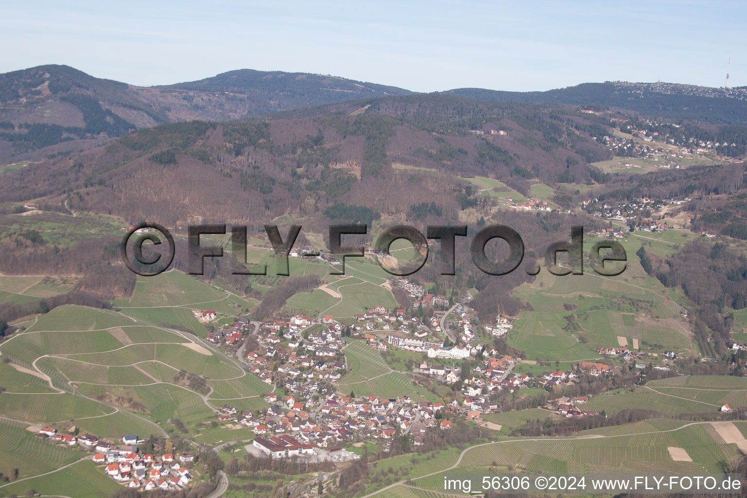 Kappelrodeck dans le département Bade-Wurtemberg, Allemagne vue d'en haut