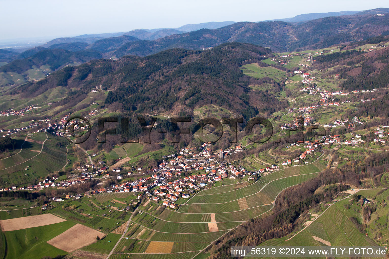 Vue d'oiseau de Quartier Neusatz in Bühl dans le département Bade-Wurtemberg, Allemagne