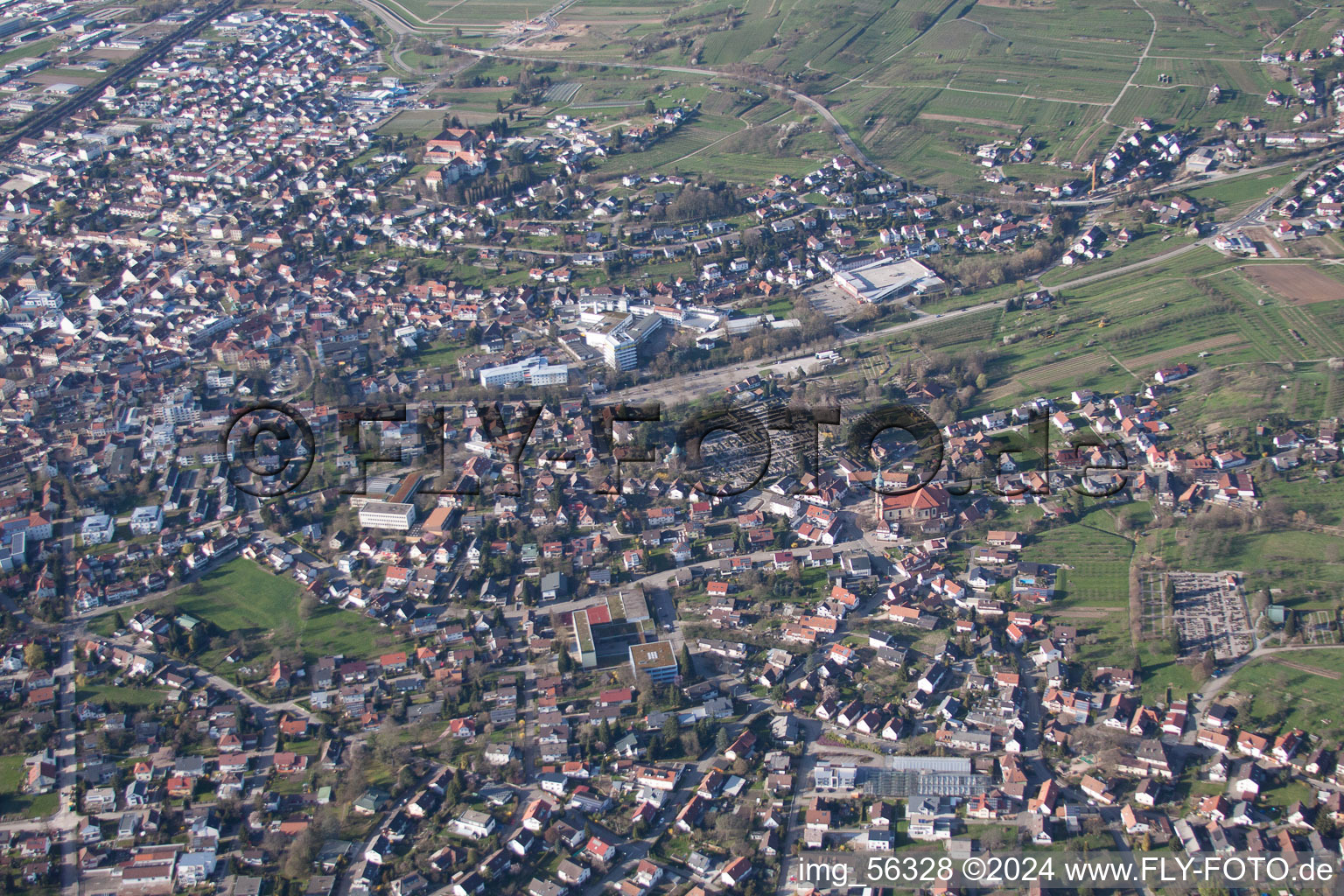 Vue oblique de Quartier Kappelwindeck in Bühl dans le département Bade-Wurtemberg, Allemagne