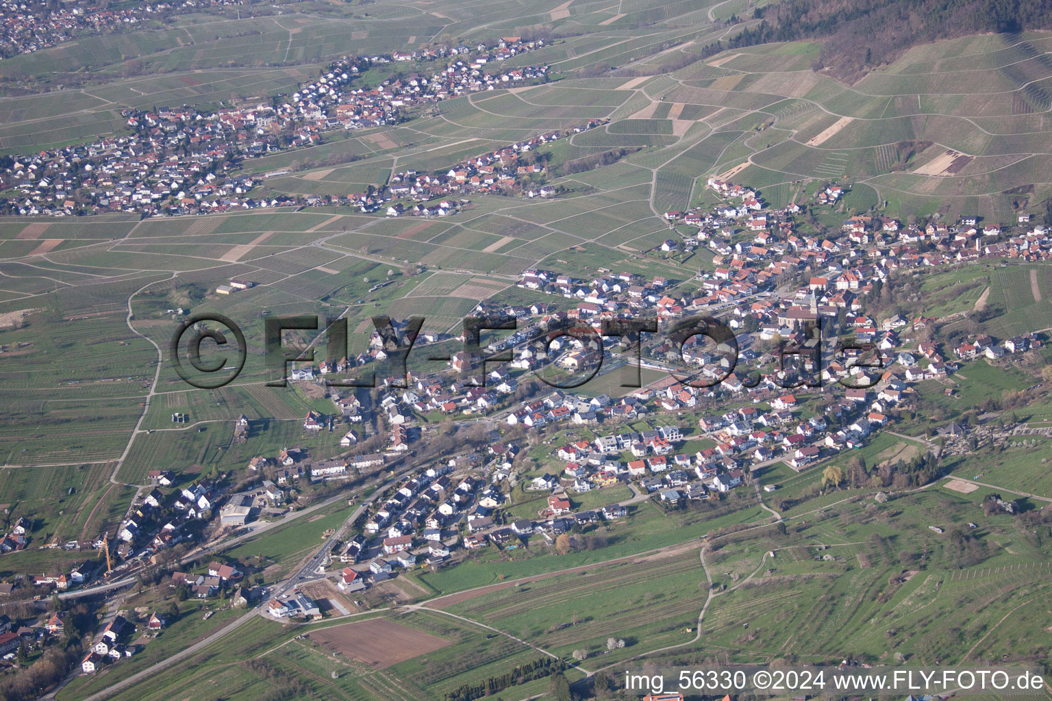 Vue aérienne de Vieux Suisse à le quartier Kappelwindeck in Bühl dans le département Bade-Wurtemberg, Allemagne