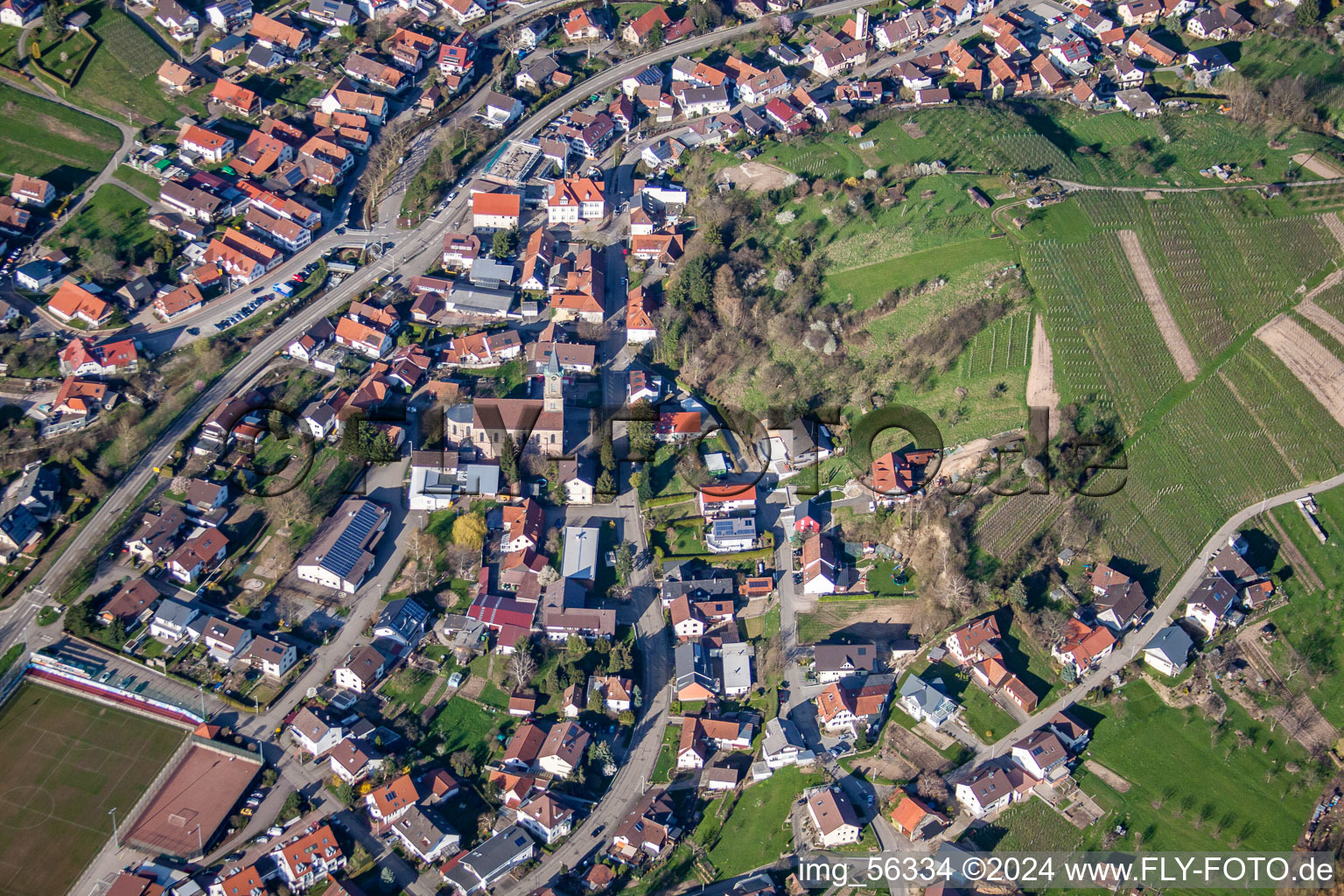 Vue aérienne de Quartier Altschweier in Bühl dans le département Bade-Wurtemberg, Allemagne