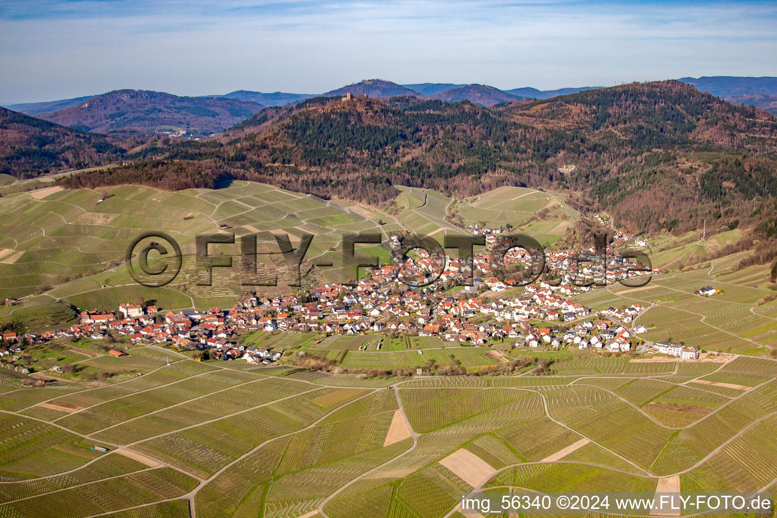 Photographie aérienne de De l'ouest à le quartier Neuweier in Baden-Baden dans le département Bade-Wurtemberg, Allemagne