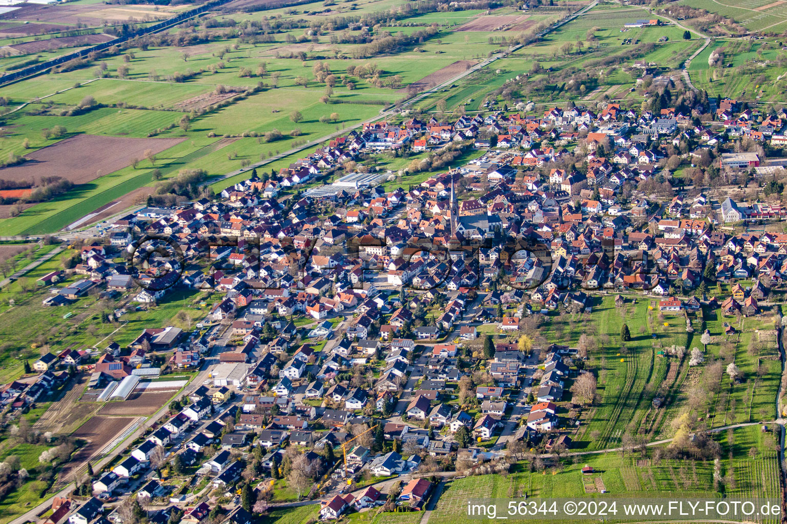 Vue aérienne de Du sud à le quartier Steinbach in Baden-Baden dans le département Bade-Wurtemberg, Allemagne