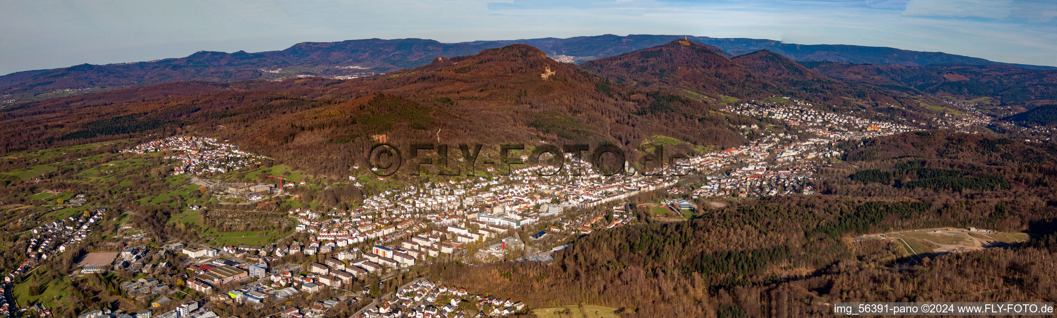 Vue aérienne de Panorama de la région et des environs à le quartier Oosscheuern in Baden-Baden dans le département Bade-Wurtemberg, Allemagne