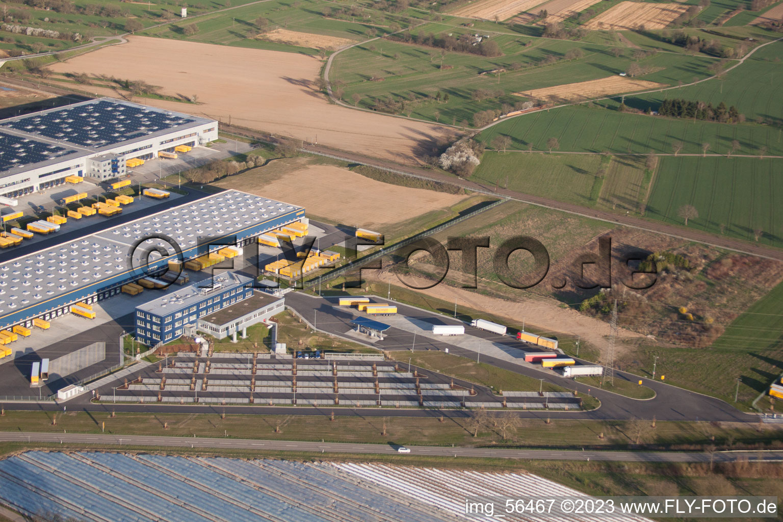 Centre logistique DACHSER Karlsruhe GmbH, Malsch à Malsch dans le département Bade-Wurtemberg, Allemagne vue d'en haut