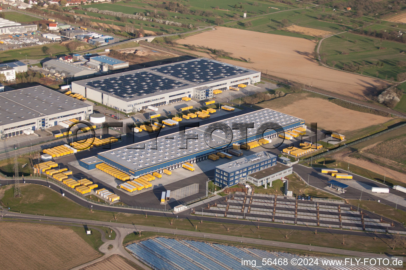 Centre logistique DACHSER Karlsruhe GmbH, Malsch à Malsch dans le département Bade-Wurtemberg, Allemagne depuis l'avion