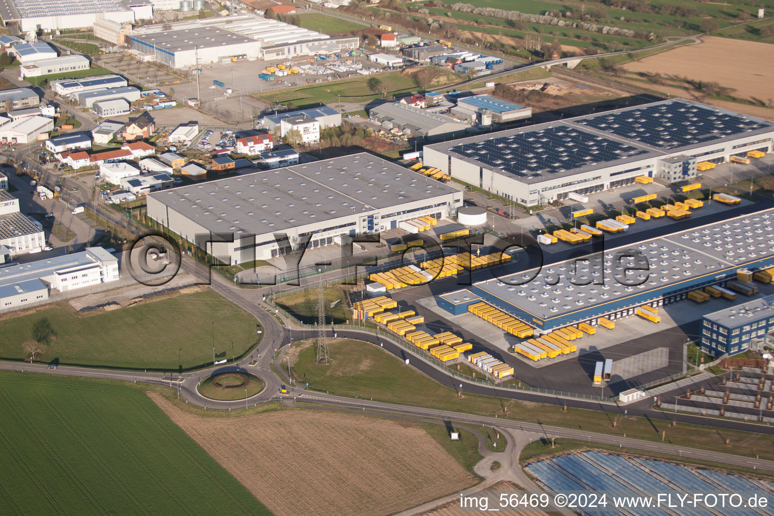 Vue d'oiseau de Centre logistique DACHSER Karlsruhe GmbH, Malsch à Malsch dans le département Bade-Wurtemberg, Allemagne