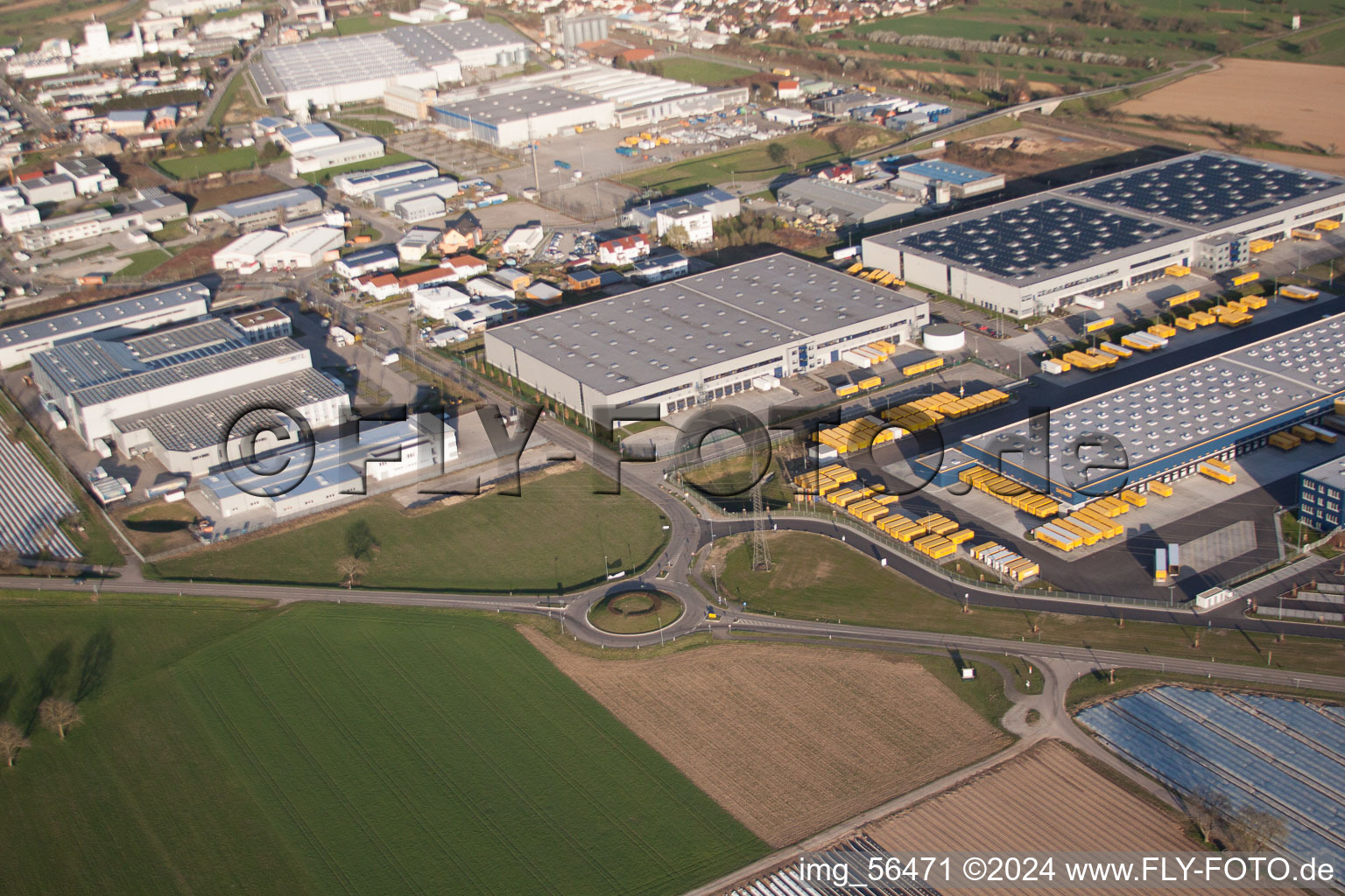 Image drone de Centre logistique DACHSER Karlsruhe GmbH, Malsch à Malsch dans le département Bade-Wurtemberg, Allemagne