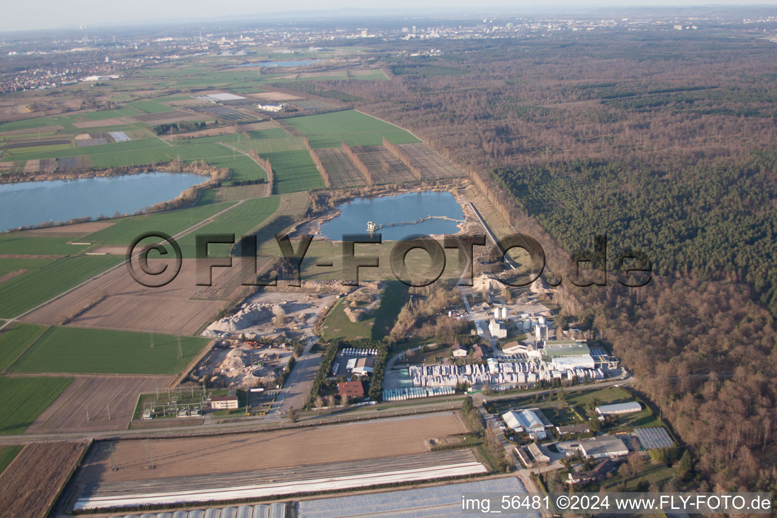 H+H Kalksandstein GmbH à Durmersheim dans le département Bade-Wurtemberg, Allemagne vue d'en haut