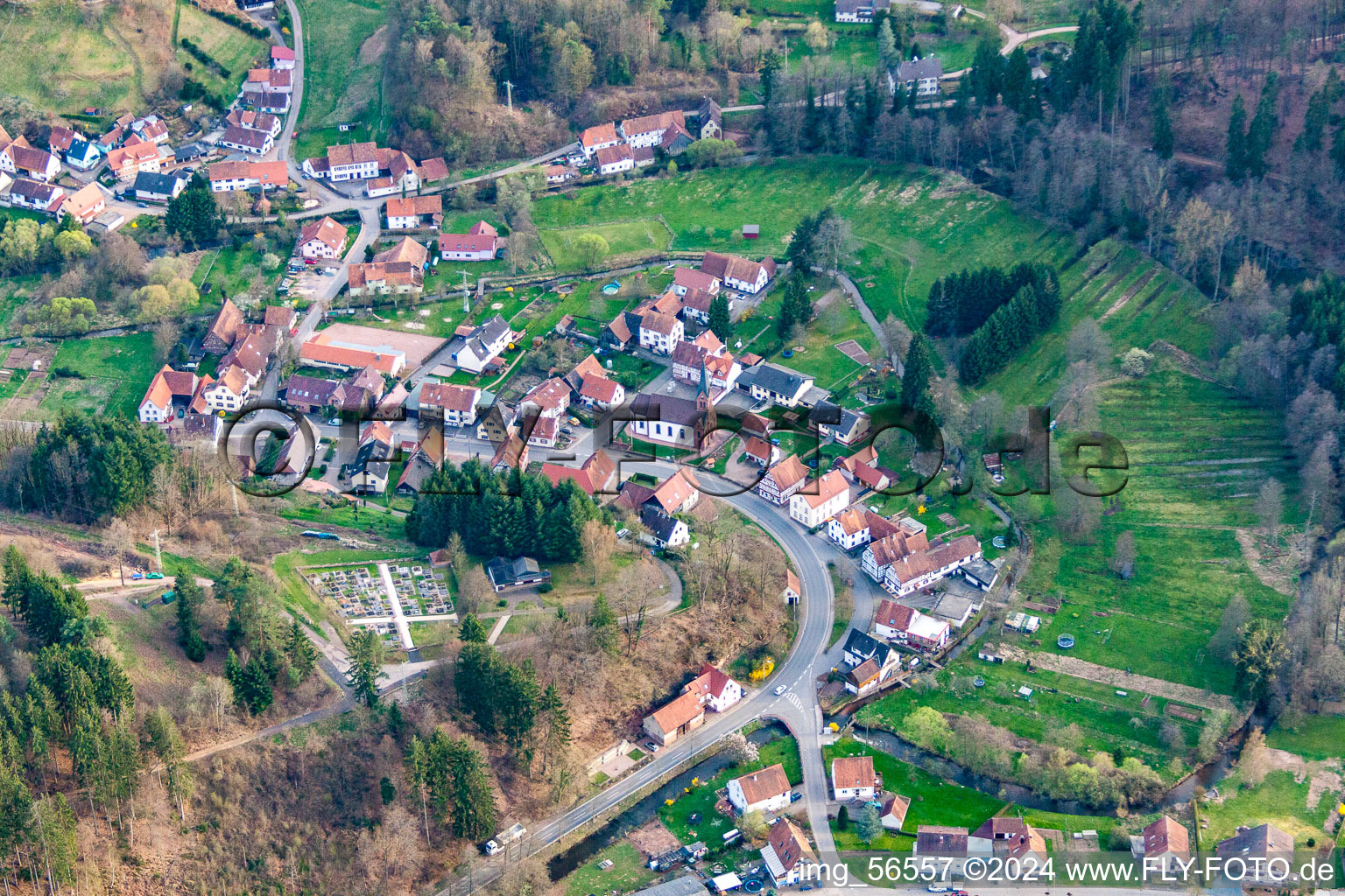 Bobenthal dans le département Rhénanie-Palatinat, Allemagne vue du ciel