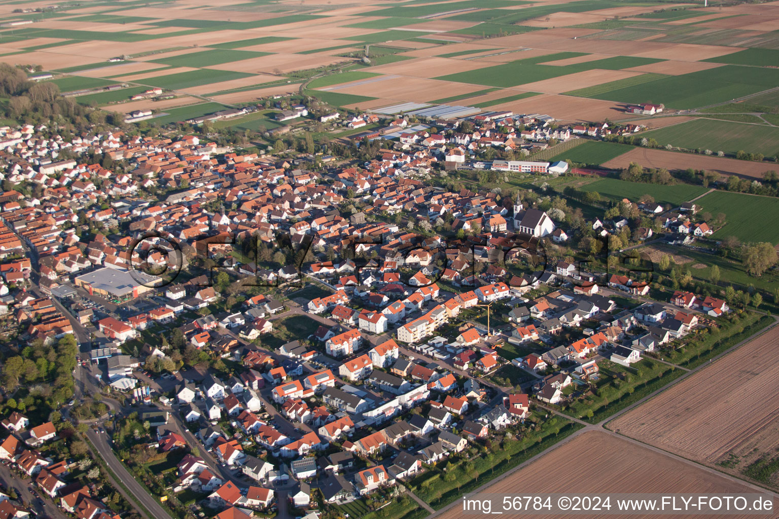 Quartier Offenbach in Offenbach an der Queich dans le département Rhénanie-Palatinat, Allemagne vue du ciel