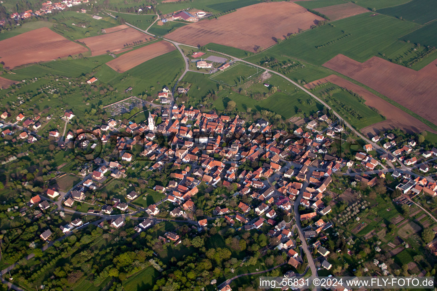 Photographie aérienne de Vue sur le village à Gœrsdorf dans le département Bas Rhin, France