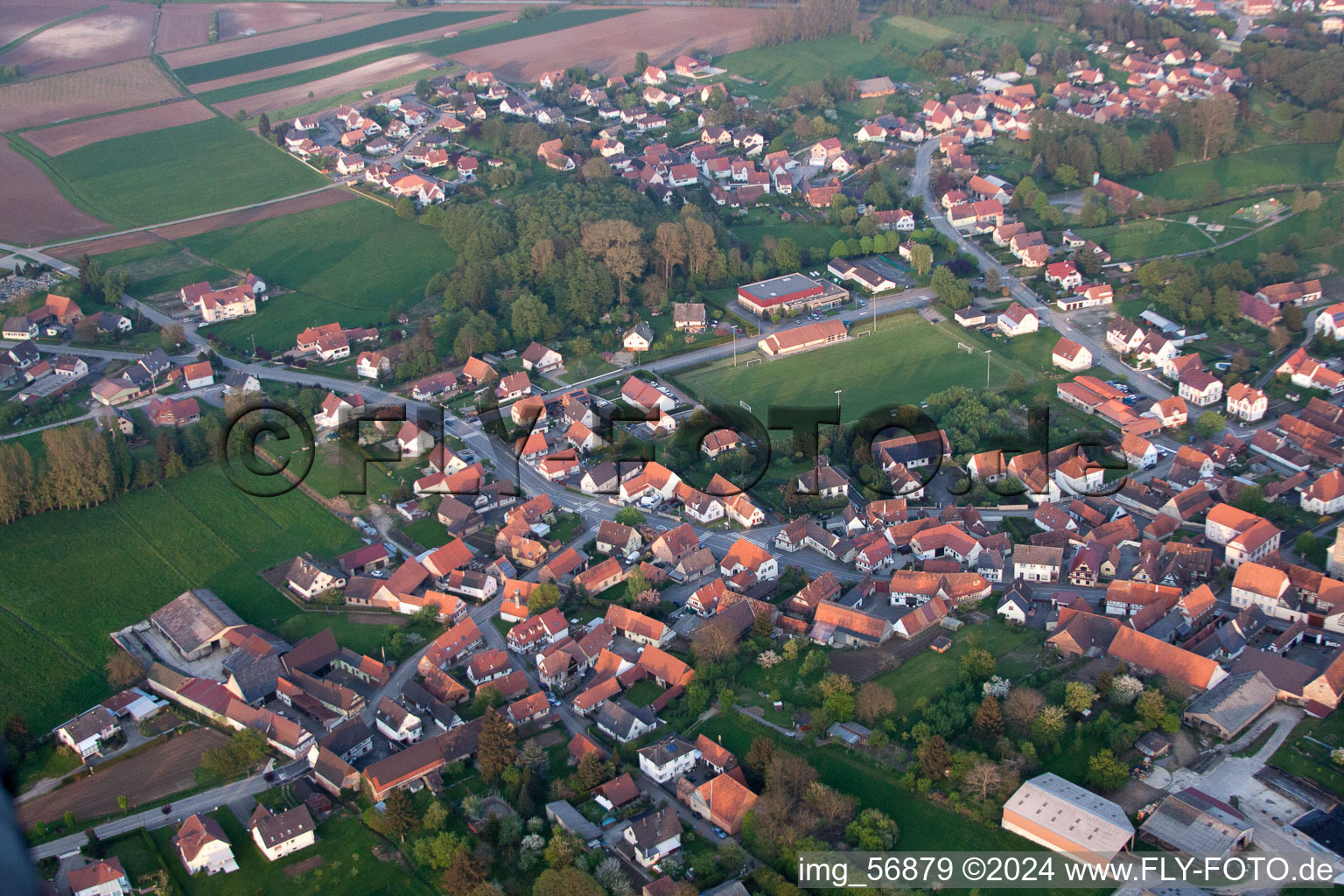 Riedseltz dans le département Bas Rhin, France d'un drone