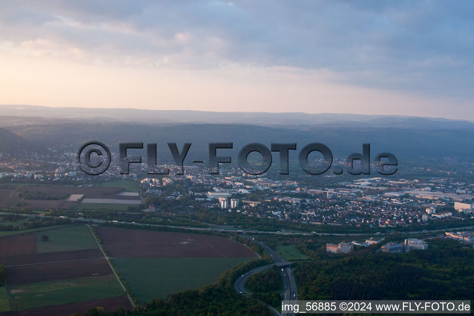 Vue aérienne de De l'ouest à Ettlingen dans le département Bade-Wurtemberg, Allemagne