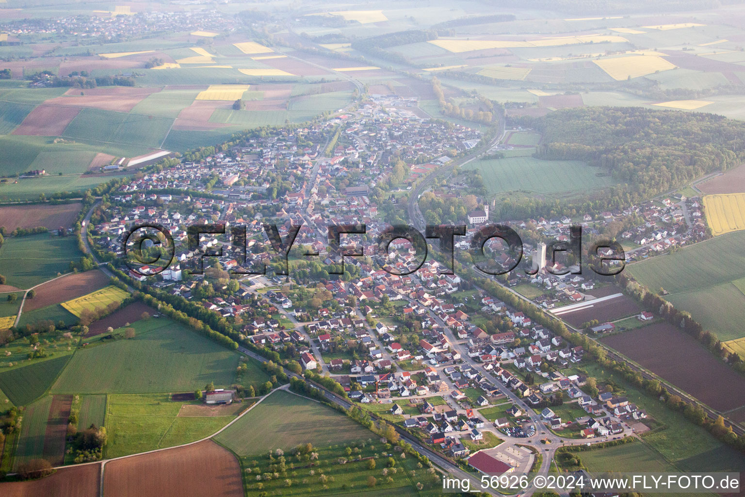 Vue oblique de Gondelsheim dans le département Bade-Wurtemberg, Allemagne