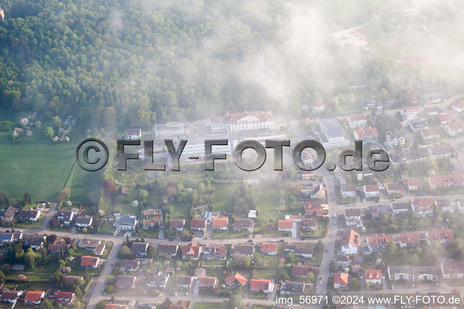 Vue aérienne de Bad Rappenau dans le département Bade-Wurtemberg, Allemagne