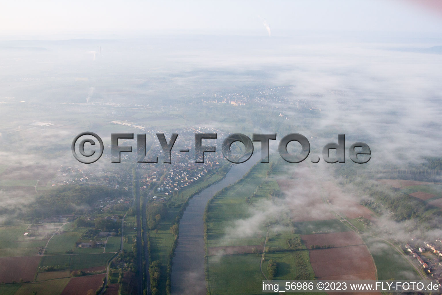 Photographie aérienne de Heinsheim dans le département Bade-Wurtemberg, Allemagne
