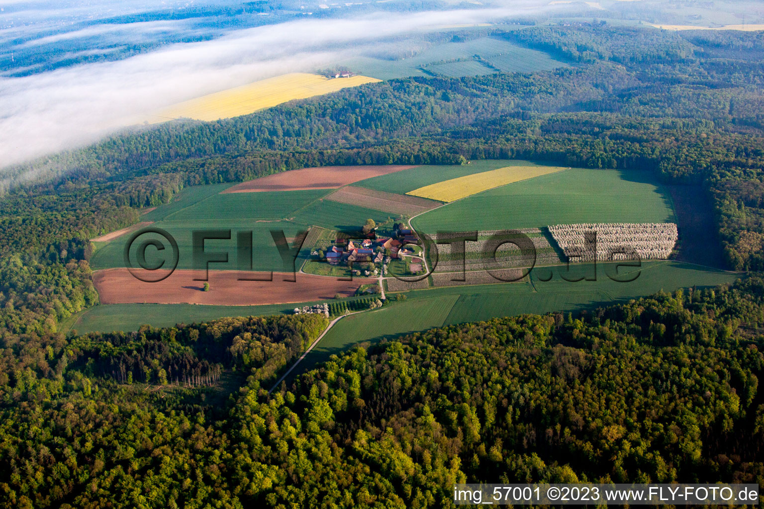 Vue aérienne de Propriété d'une ferme à Böttingen dans le département Bade-Wurtemberg, Allemagne