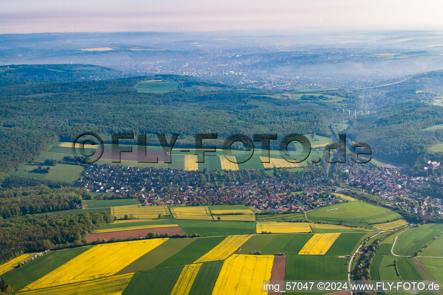 Vue aérienne de Reichenberg dans le département Bavière, Allemagne