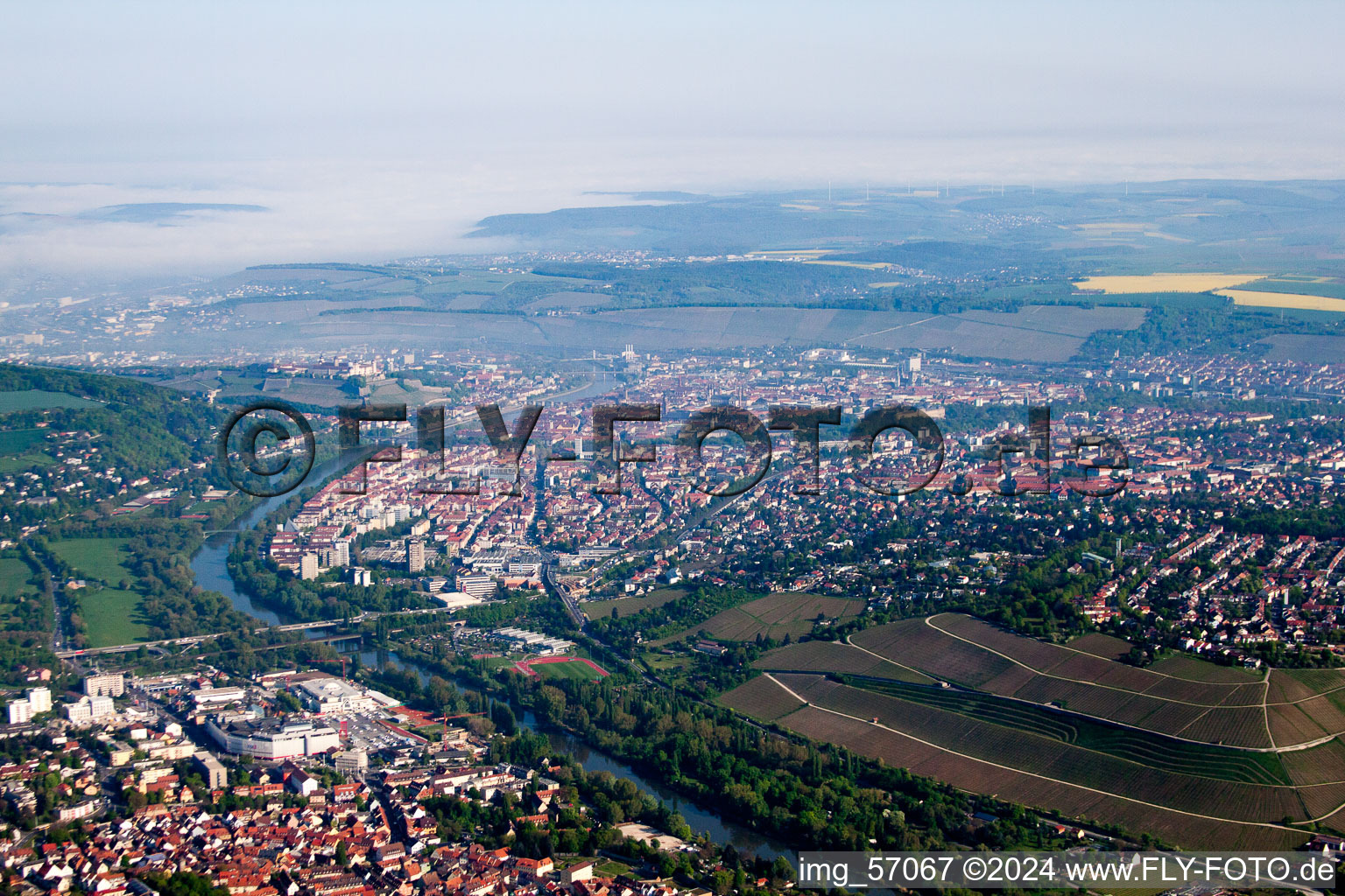 Würzburg dans le département Bavière, Allemagne vue du ciel