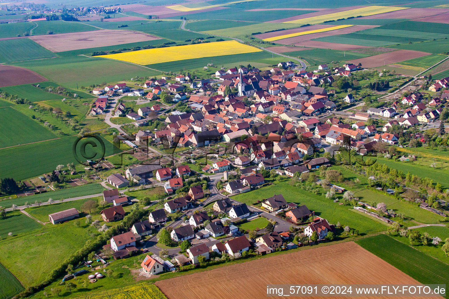 Photographie aérienne de Quartier Dipbach in Bergtheim dans le département Bavière, Allemagne