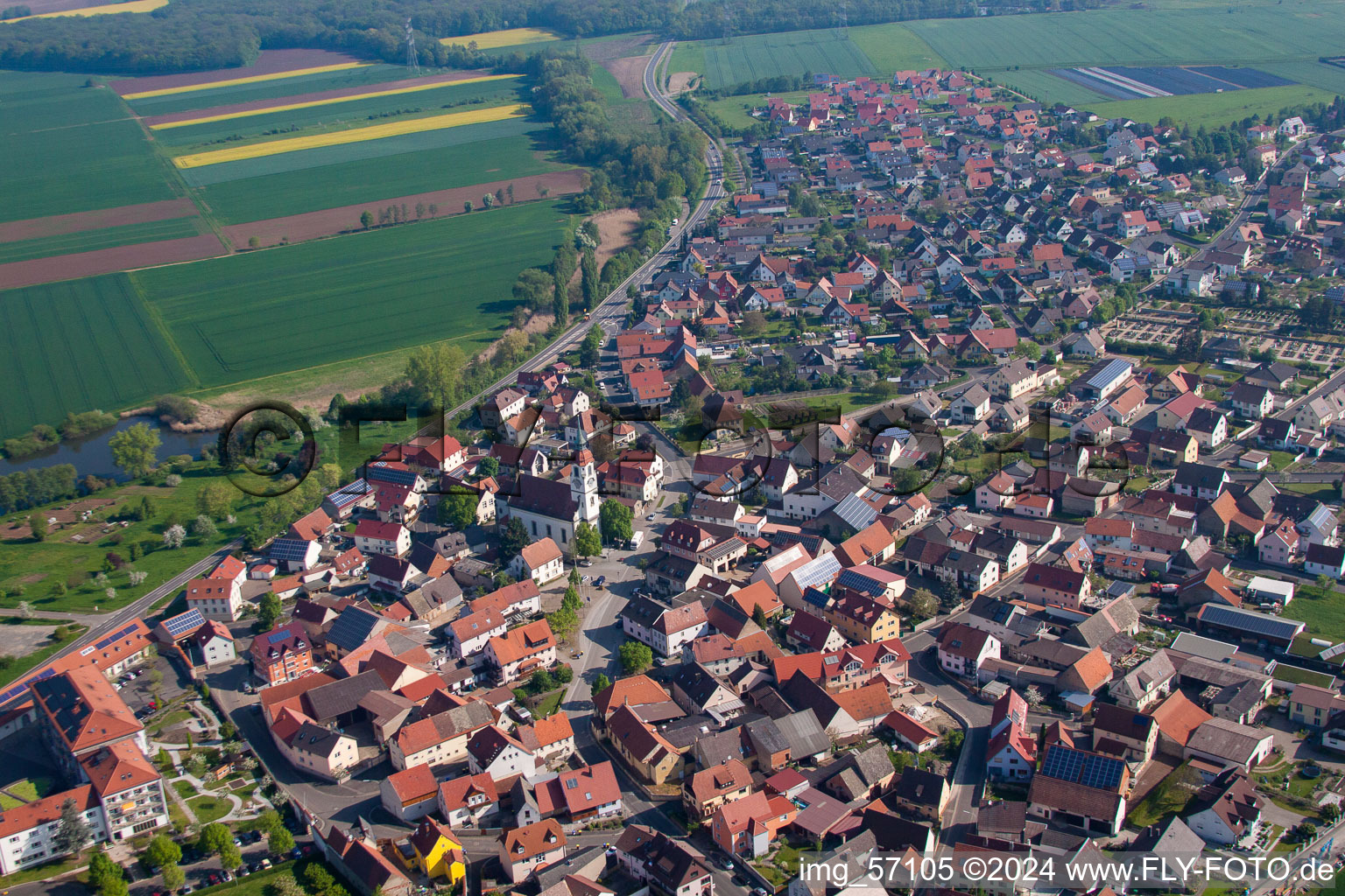 Quartier Heidenfeld in Röthlein dans le département Bavière, Allemagne hors des airs