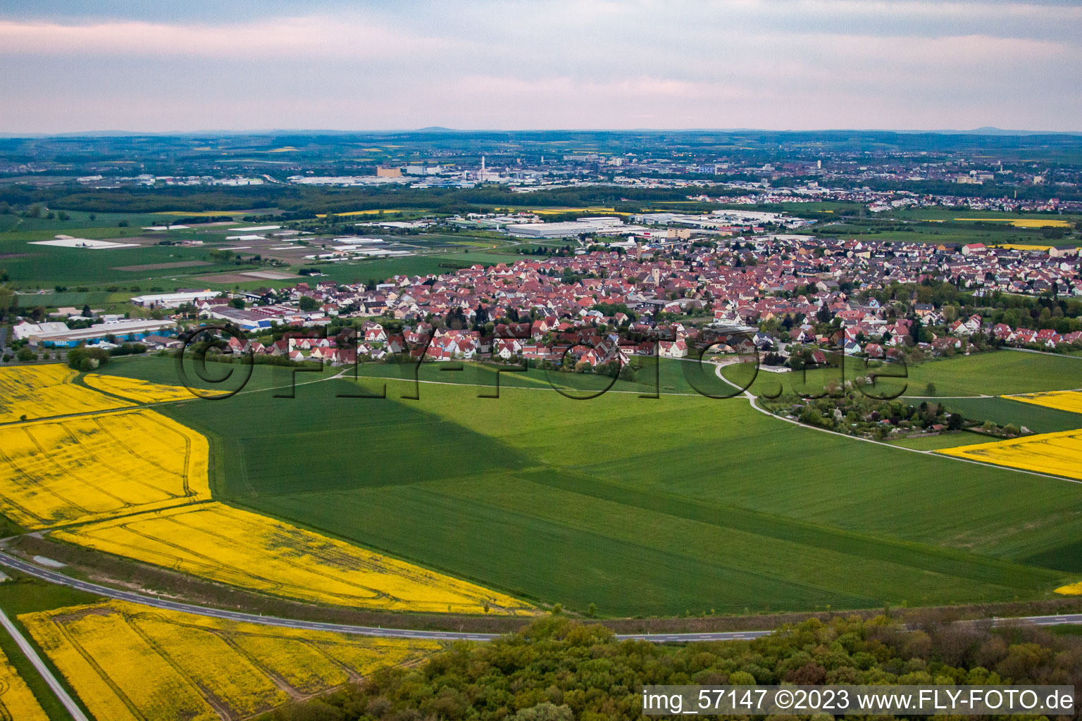 Gochsheim dans le département Bavière, Allemagne vue d'en haut