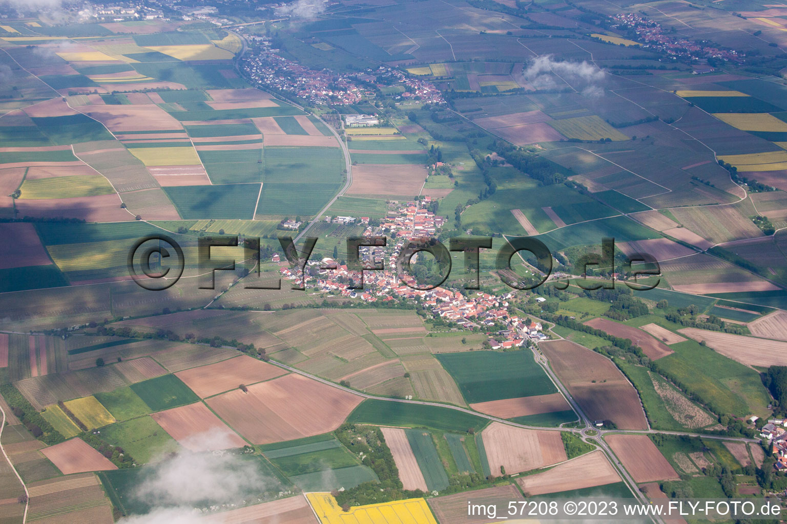 Oberhausen dans le département Rhénanie-Palatinat, Allemagne vue du ciel
