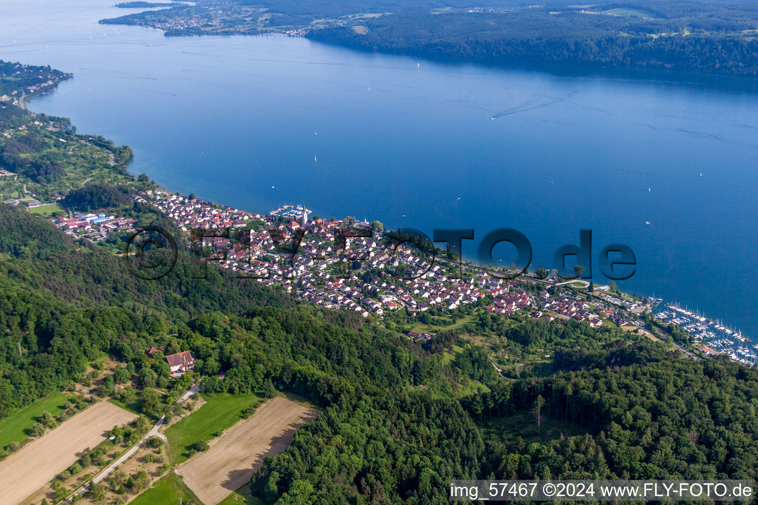 Vue aérienne de Zone riveraine du lac de Constance à Sipplingen dans le département Bade-Wurtemberg, Allemagne