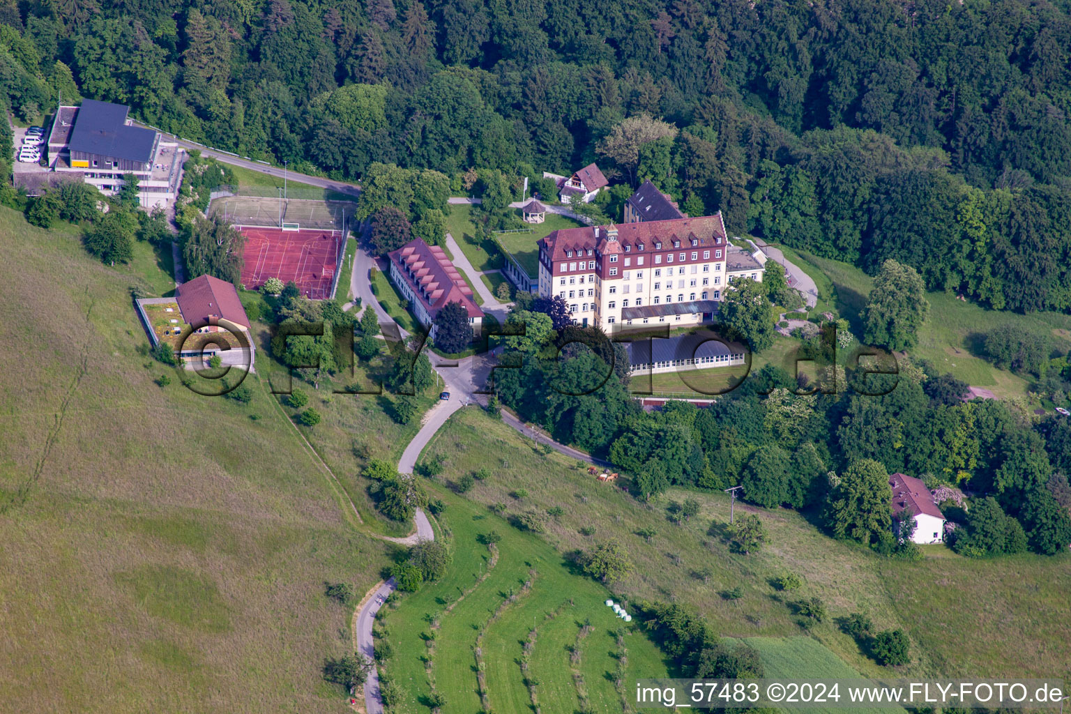 Vue aérienne de Collège international de Salem Schloss Salem à Überlingen dans le département Bade-Wurtemberg, Allemagne