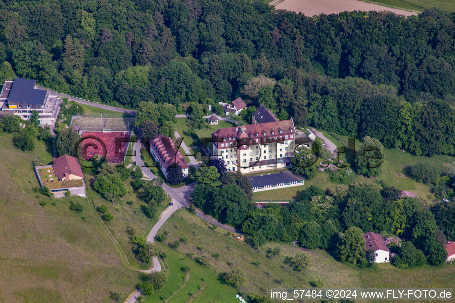 Vue aérienne de Collège international de Salem Schloss Salem à Überlingen dans le département Bade-Wurtemberg, Allemagne