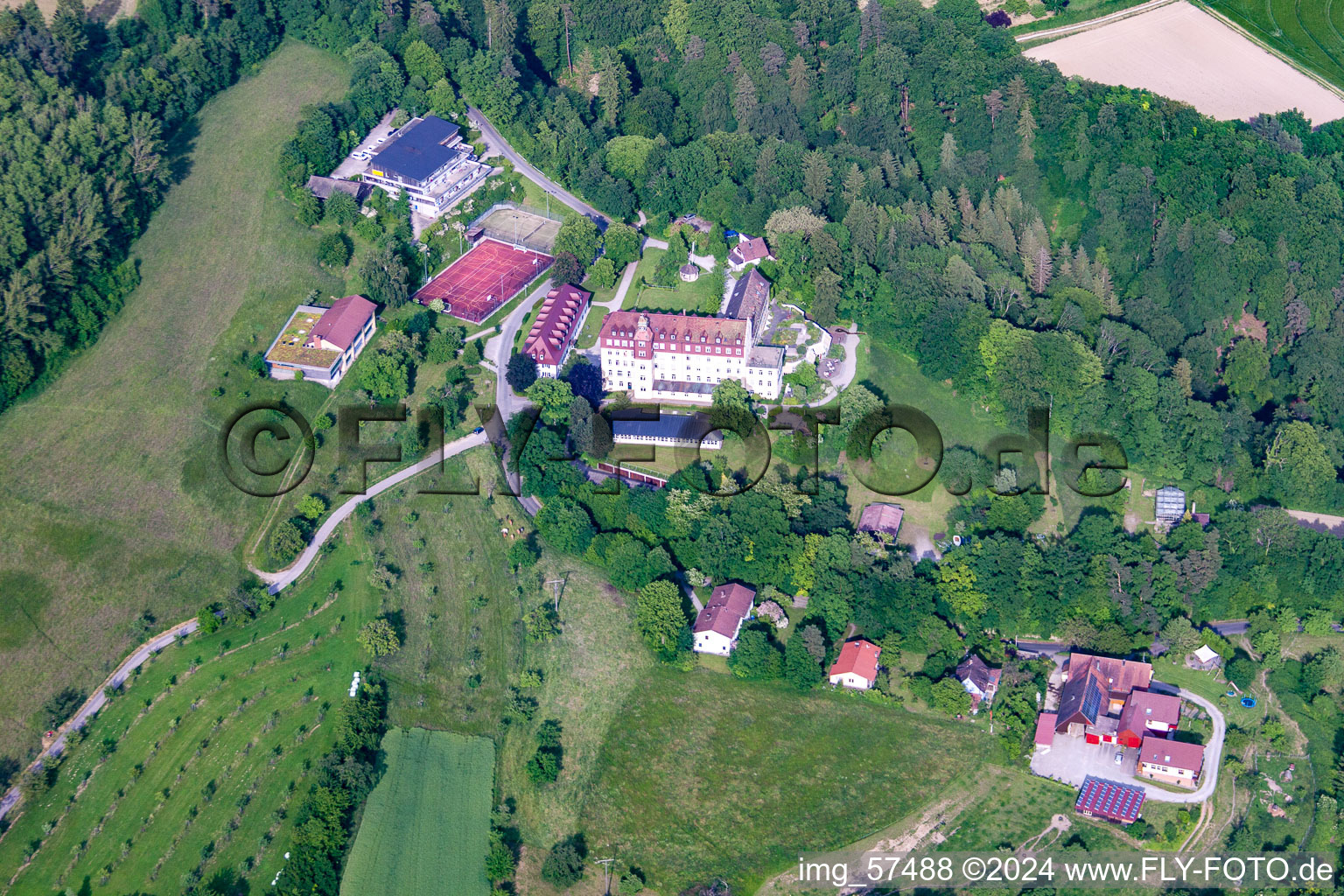 Collège international de Salem Schloss Salem à Überlingen dans le département Bade-Wurtemberg, Allemagne d'en haut