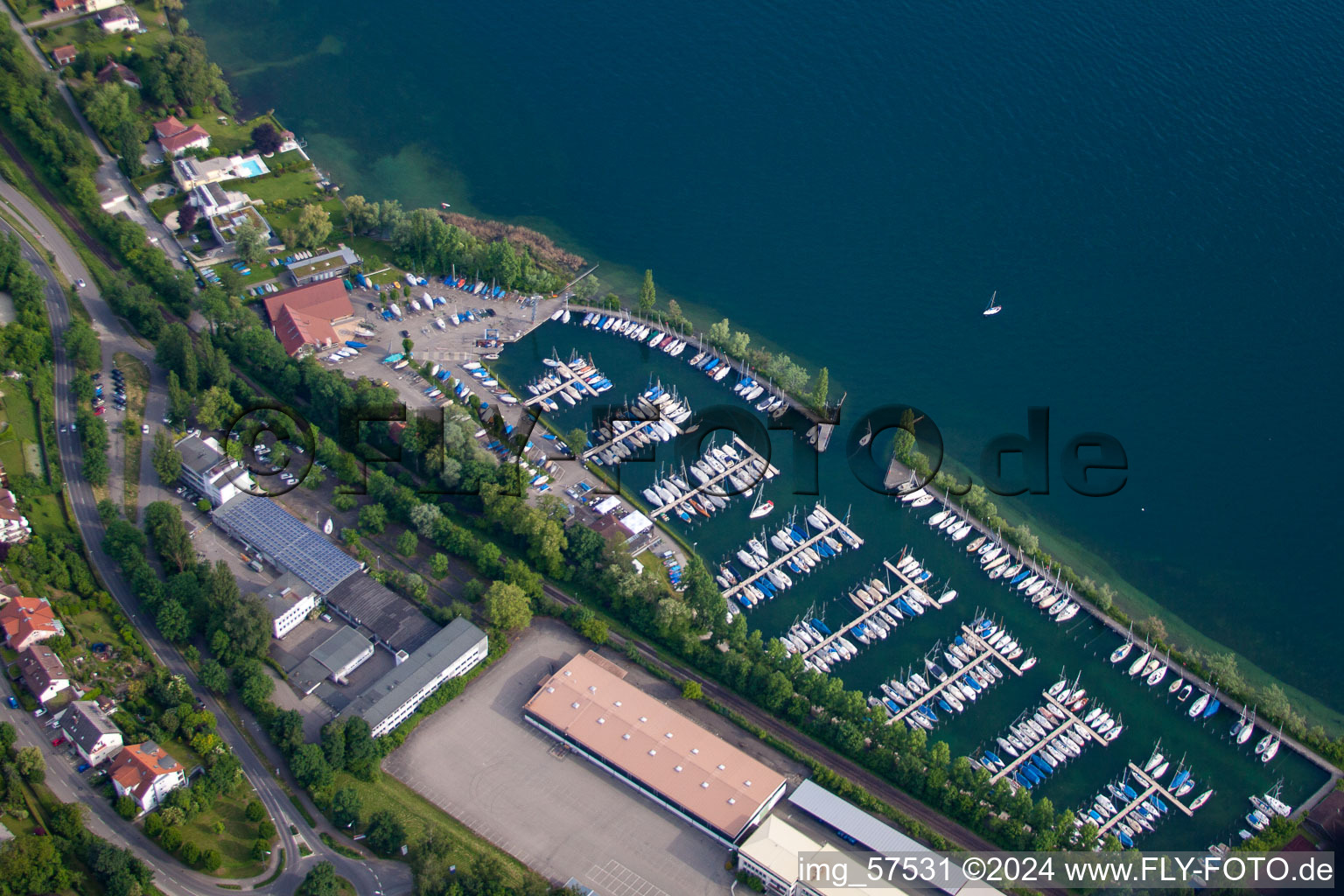 Vue aérienne de Marina à Überlingen dans le département Bade-Wurtemberg, Allemagne