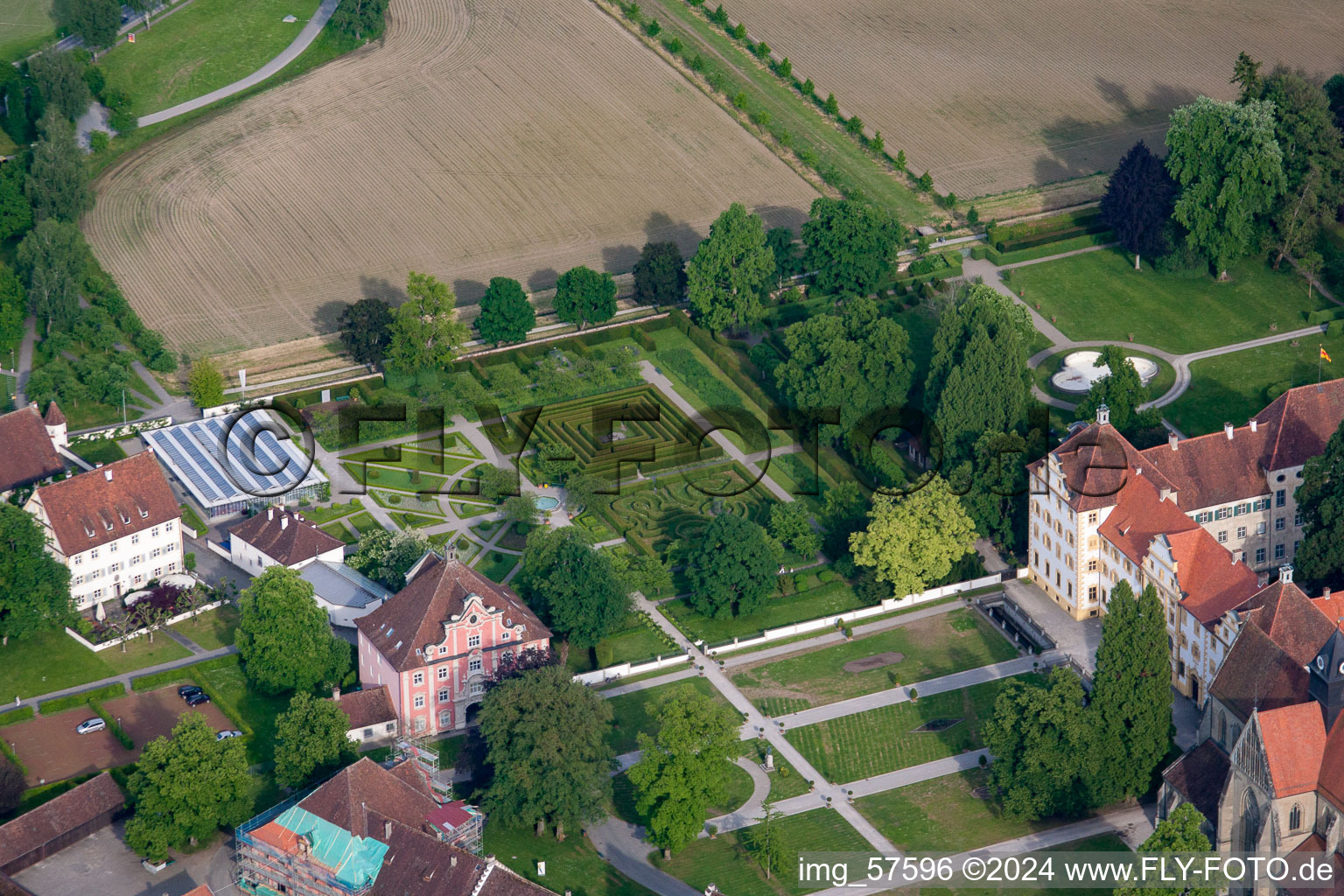 Vue oblique de Salem dans le département Bade-Wurtemberg, Allemagne