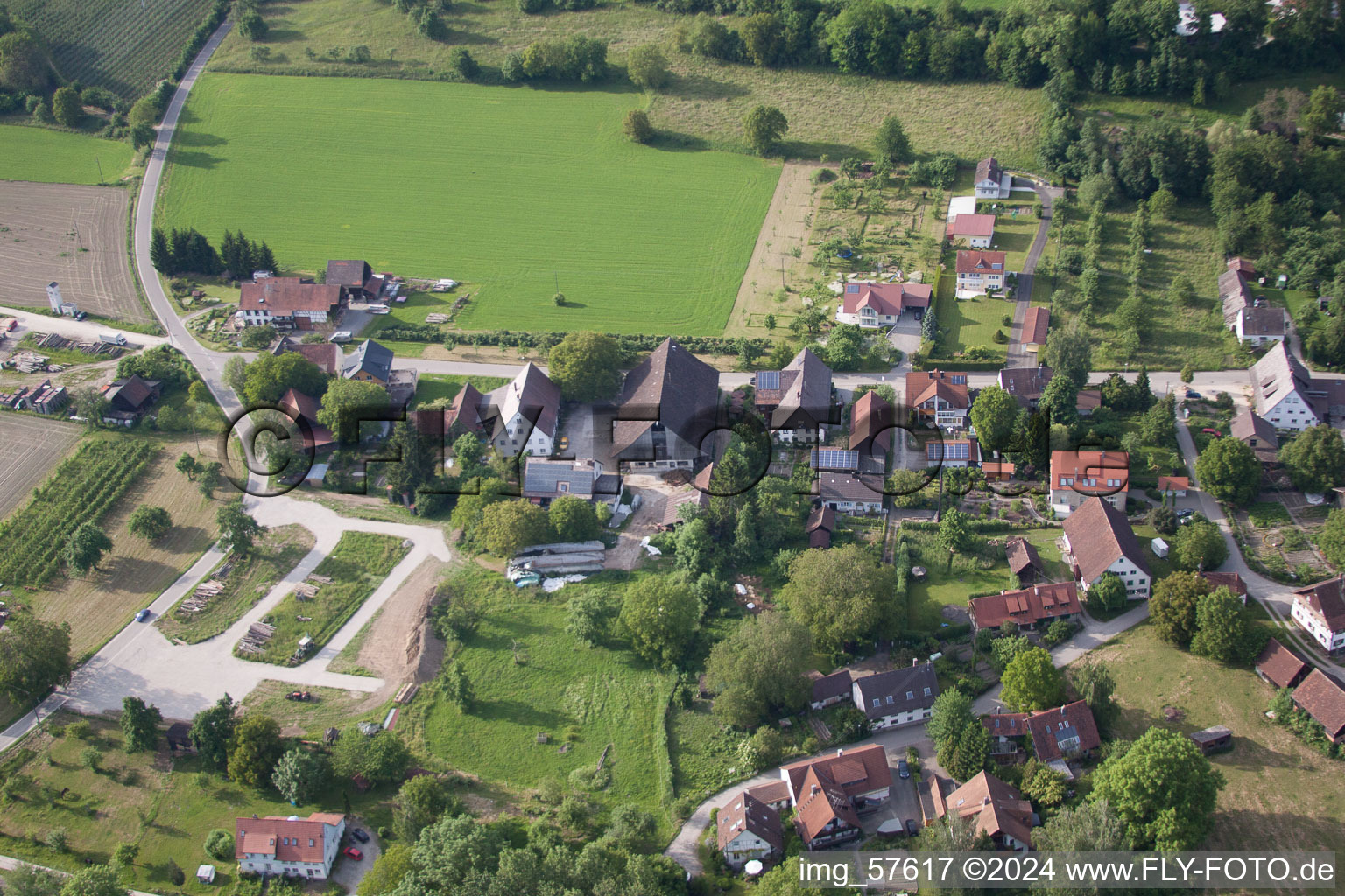 Vue aérienne de Quartier Bruckfelden in Frickingen dans le département Bade-Wurtemberg, Allemagne