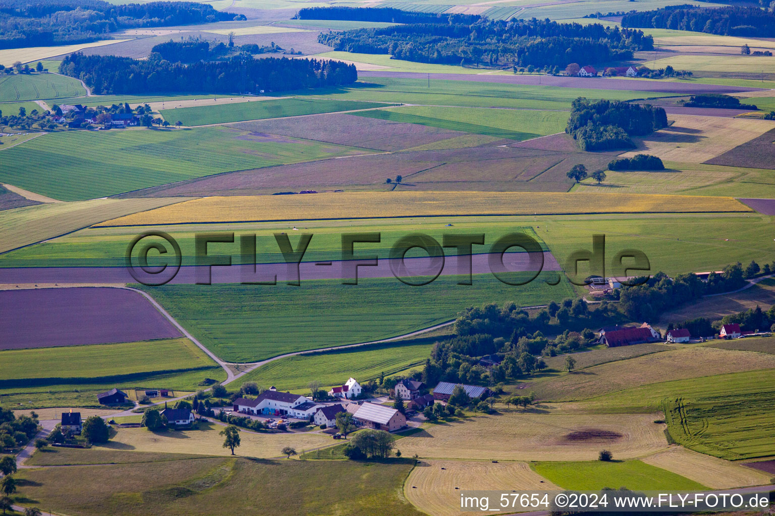 Vue aérienne de Aérodrome UL à le quartier Boll in Sauldorf dans le département Bade-Wurtemberg, Allemagne