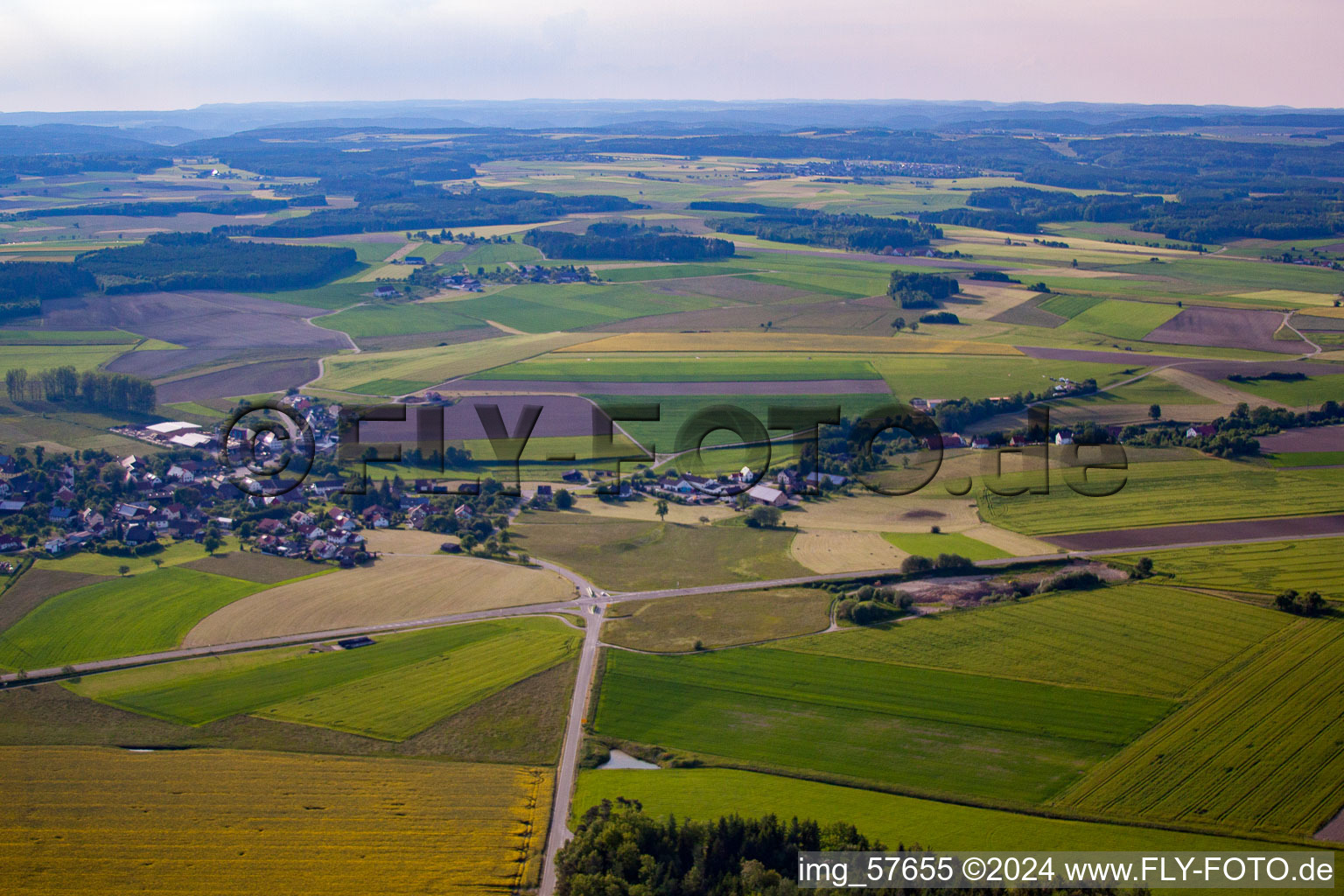 Vue aérienne de Site d'atterrissage spécial à le quartier Boll in Sauldorf dans le département Bade-Wurtemberg, Allemagne