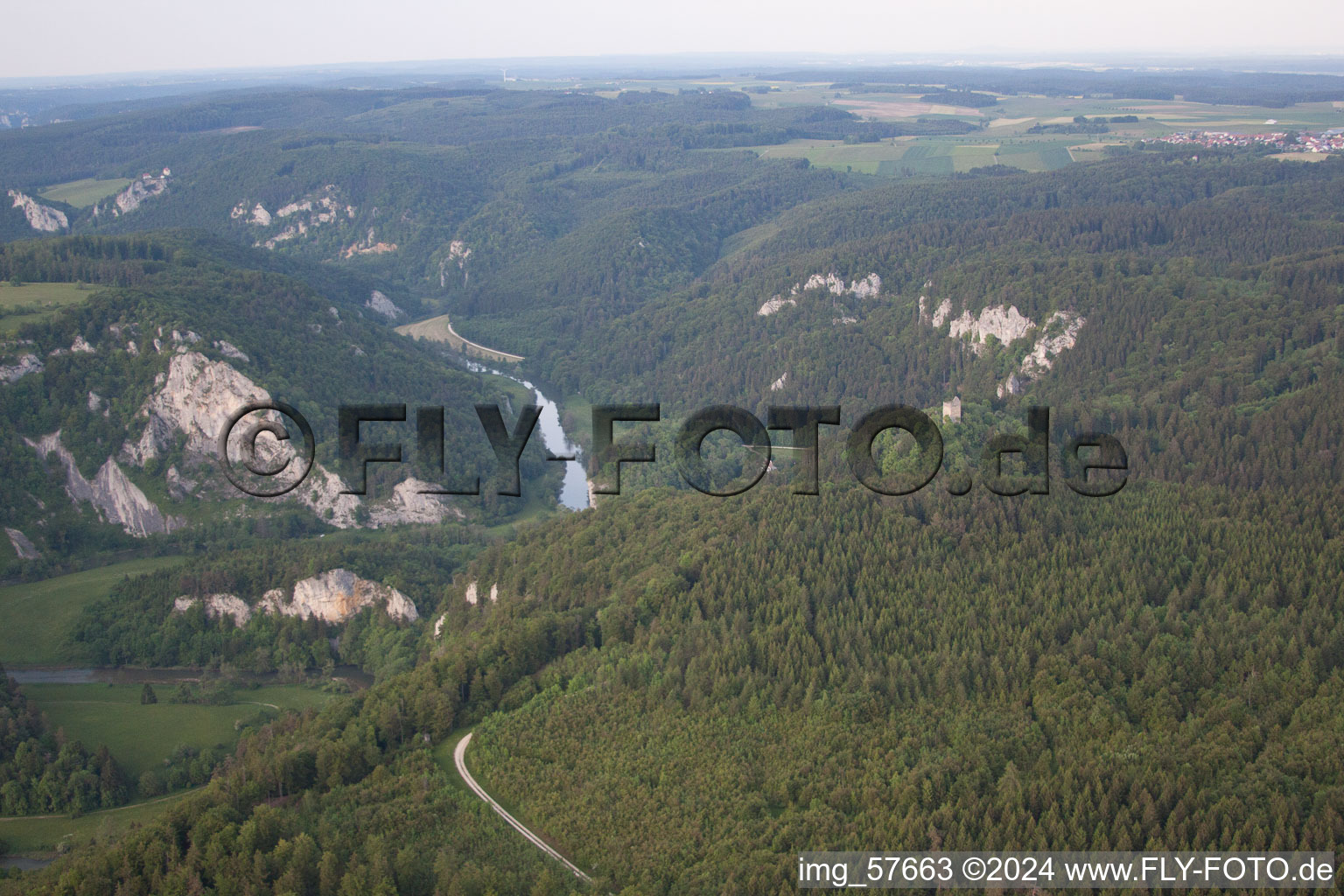 Vue oblique de Fridingen an der Donau dans le département Bade-Wurtemberg, Allemagne